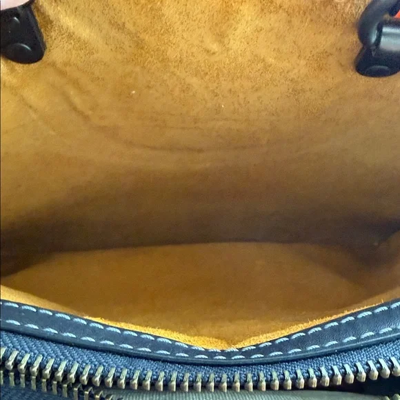 Coach 1941 Varsity Patch Rogue Leather Handbag with Orange Handles and Patches - Picture 3 of 10